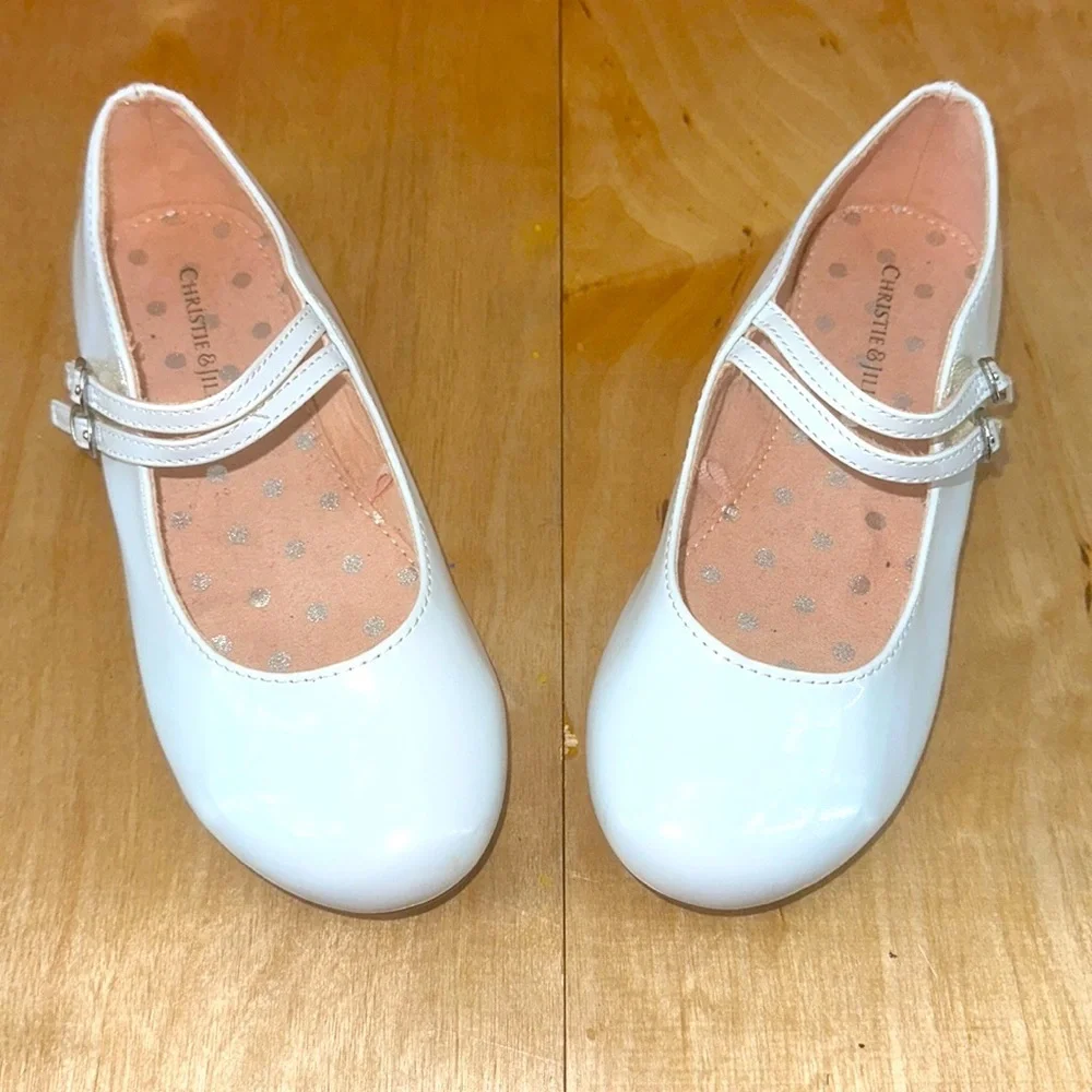 Christie‎ & Jill Girls Dress shoe Pageant shoe white patent size 1